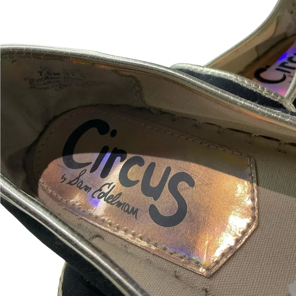 Sam Edelman Beach Babe Black Espadrilles with Pink Detail